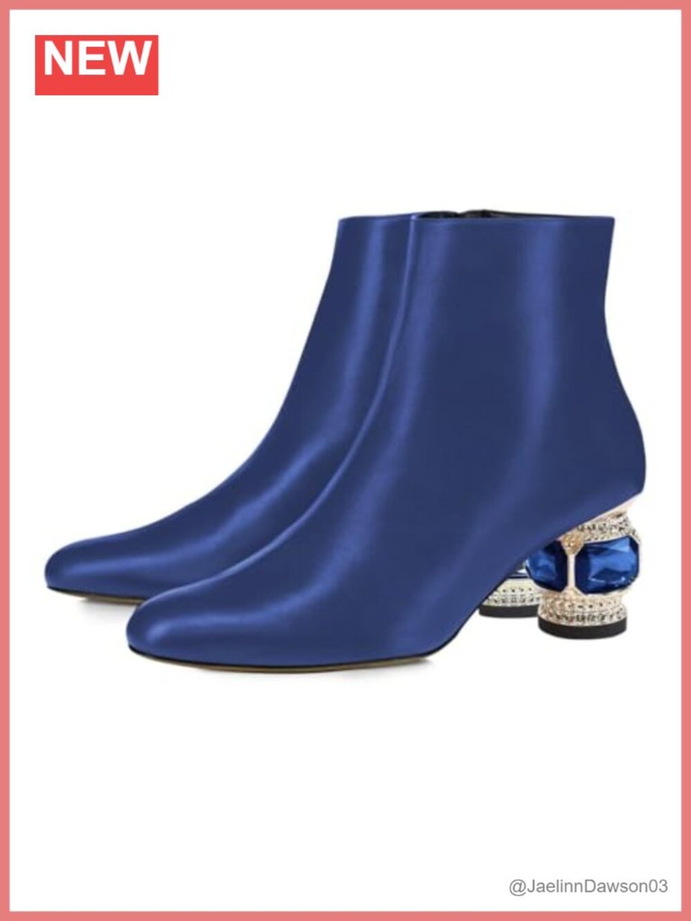 Women's Crystal Low Heel Ankle Bootie Round Toe Comfort Boots